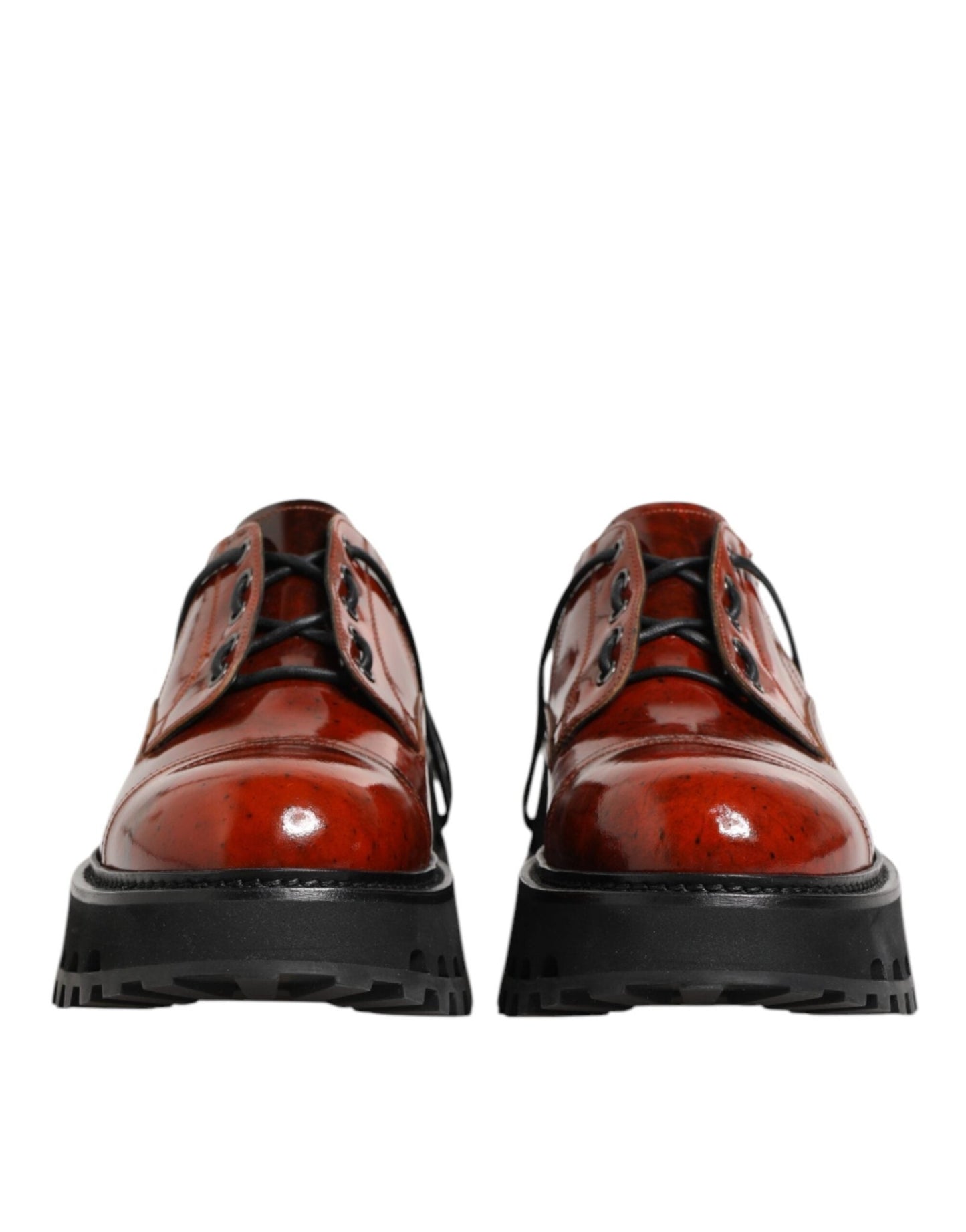 Dolce & Gabbana Brown Red Leather Lace Up Derby Dress Shoes – EU44/US11 par Dolce & Gabbana | Disponible sur Sandy Store ByNet