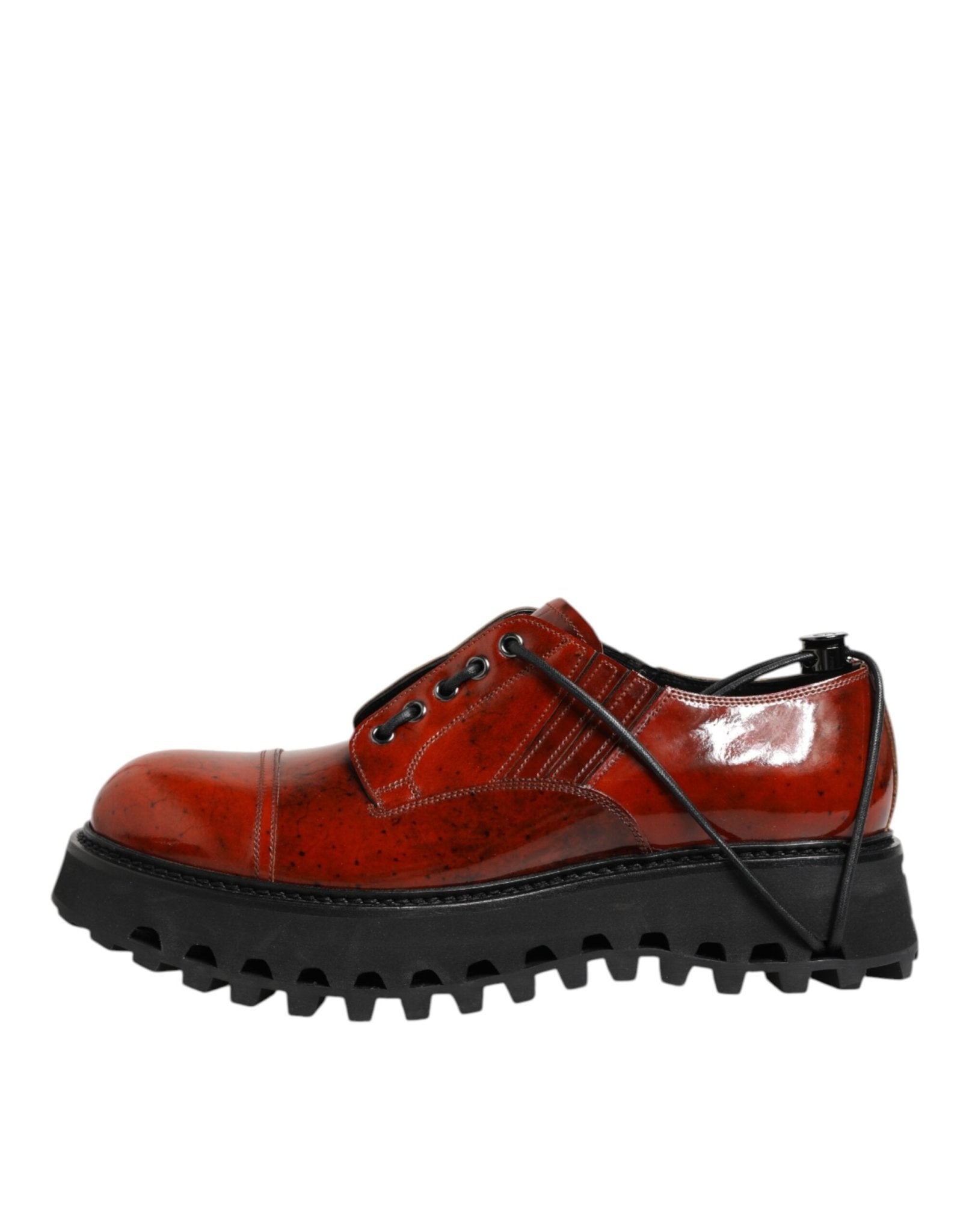 Dolce & Gabbana Brown Red Leather Lace Up Derby Dress Shoes – EU44/US11 par Dolce & Gabbana | Disponible sur Sandy Store ByNet