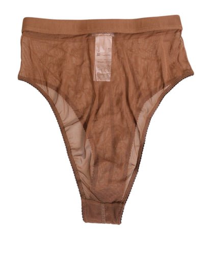 Dolce & Gabbana Brown Sheer Mesh High Waist Briefs Underwear – IT2 | S par Dolce & Gabbana | Disponible sur Sandy Store ByNet