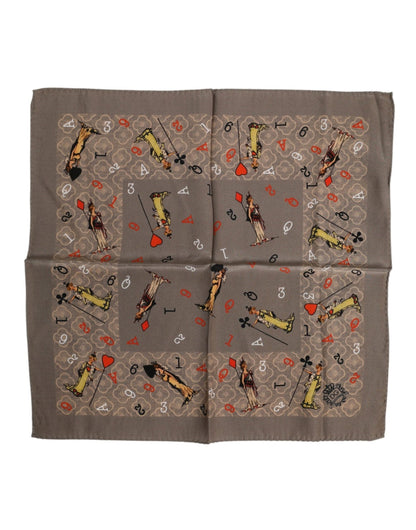 Dolce & Gabbana Brown Silk Printed Square Men Foulard Scarf – par Dolce & Gabbana | Disponible sur Sandy Store ByNet