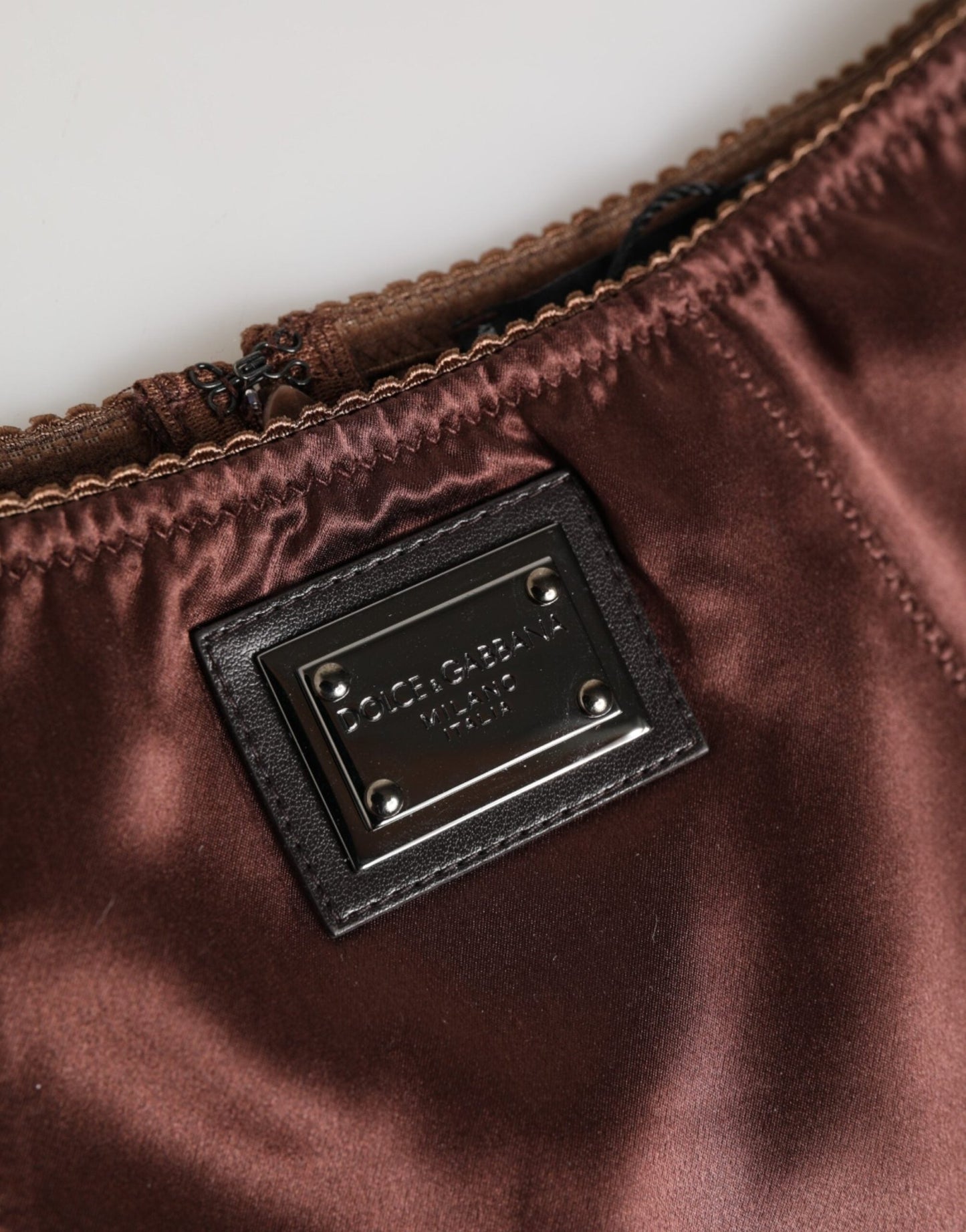 Dolce & Gabbana Brown Silk Stretch High Waist Girdle Underwear – IT2 | S par Dolce & Gabbana | Disponible sur Sandy Store ByNet