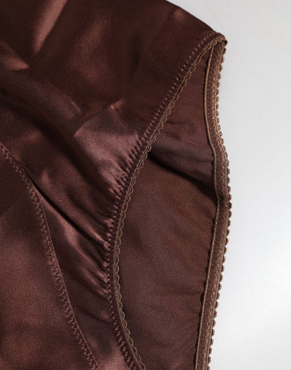 Dolce & Gabbana Brown Silk Stretch High Waist Girdle Underwear – IT2 | S par Dolce & Gabbana | Disponible sur Sandy Store ByNet