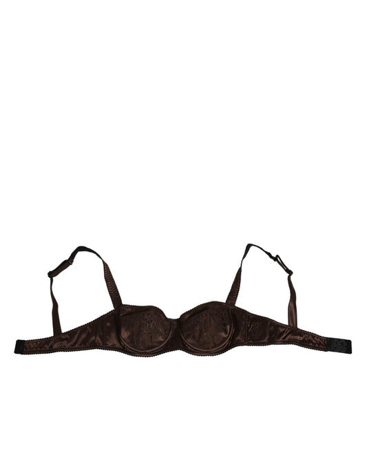 Dolce & Gabbana Brown Silk Underwired Balconette Bra Underwear – IT2 | S par Dolce & Gabbana | Disponible sur Sandy Store ByNet