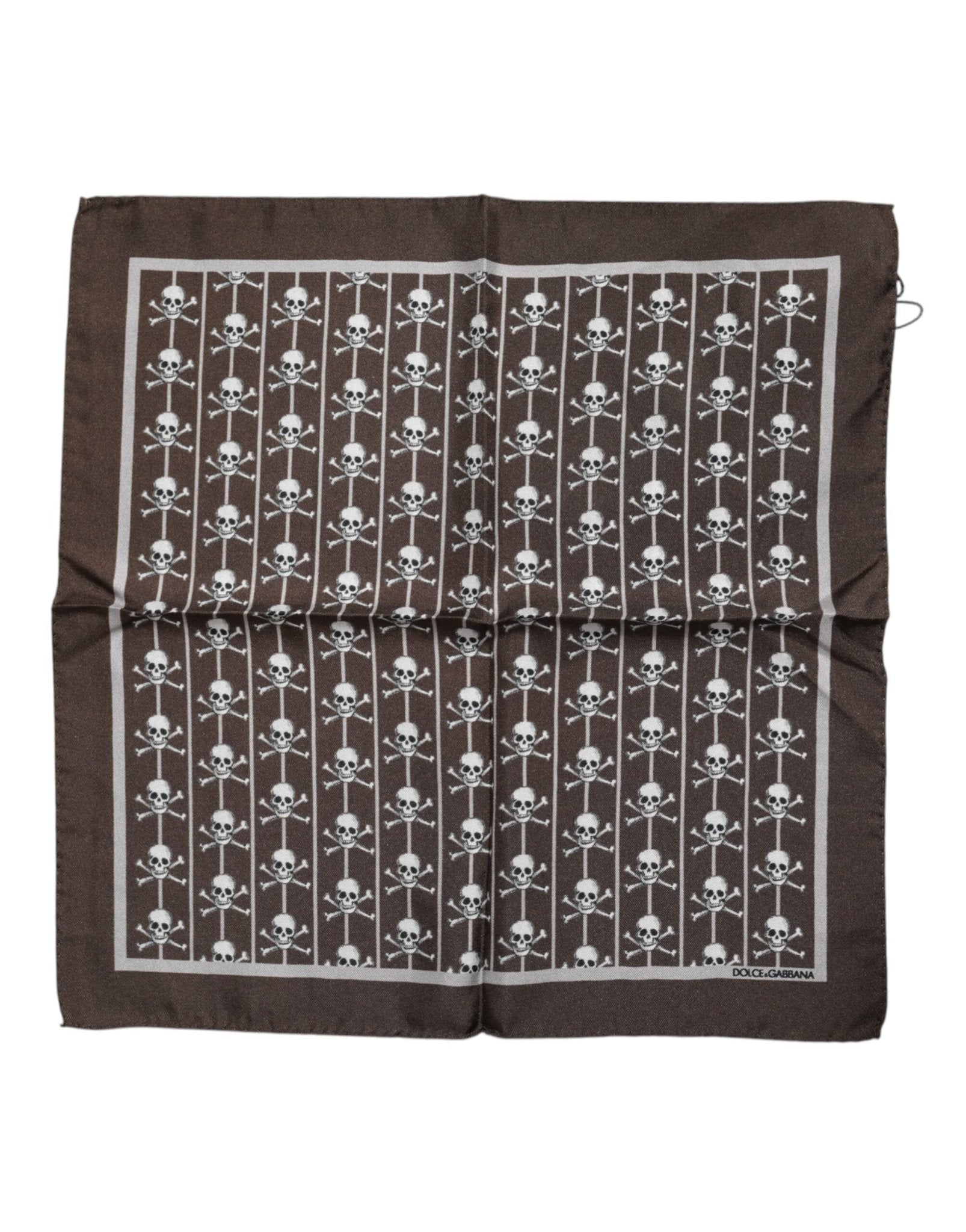 Dolce & Gabbana Brown Skull Silk Square Men Foulard Scarf – par Dolce & Gabbana | Disponible sur Sandy Store ByNet