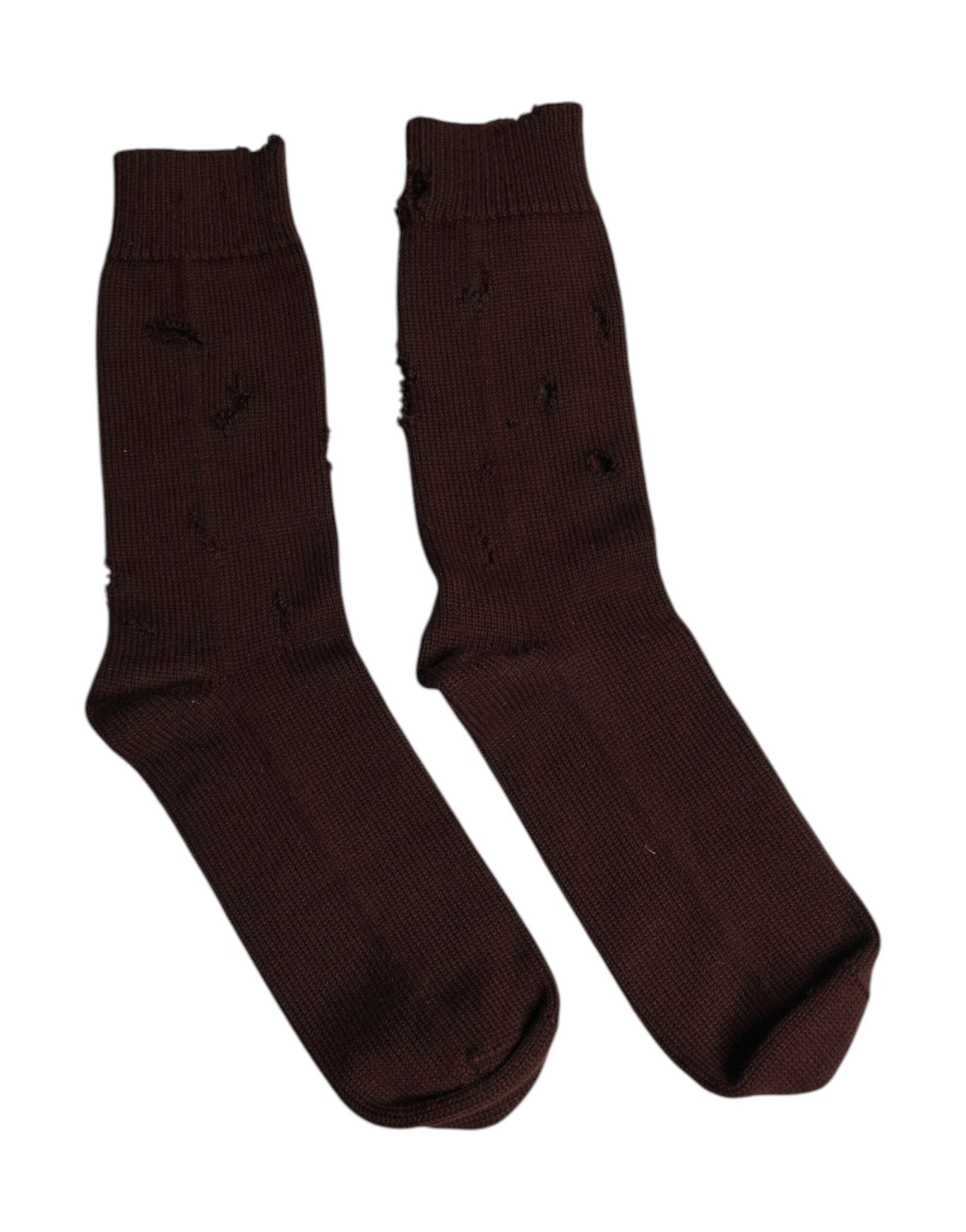 Dolce & Gabbana Brown Solid Cotton Stretch Mid Calf Socks – L par Dolce & Gabbana | Disponible sur Sandy Store ByNet