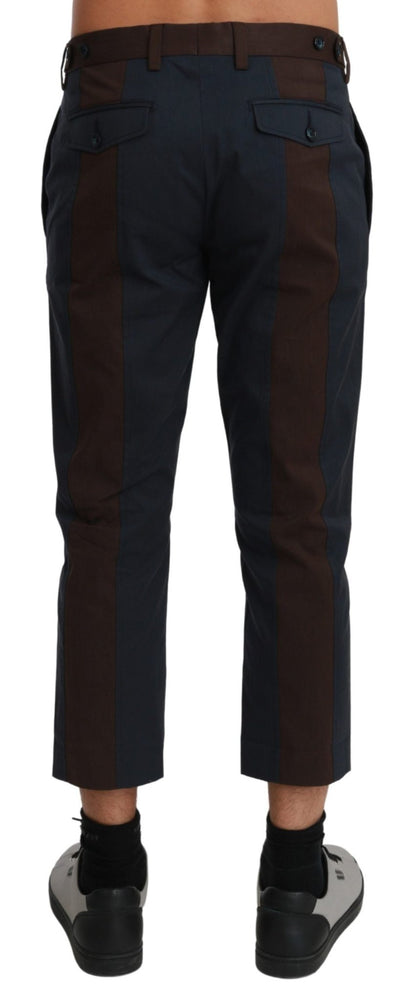 Dolce & Gabbana Brown Stripes Cropped Trousers Pants – IT44 | XS par Dolce & Gabbana | Disponible sur Sandy Store ByNet