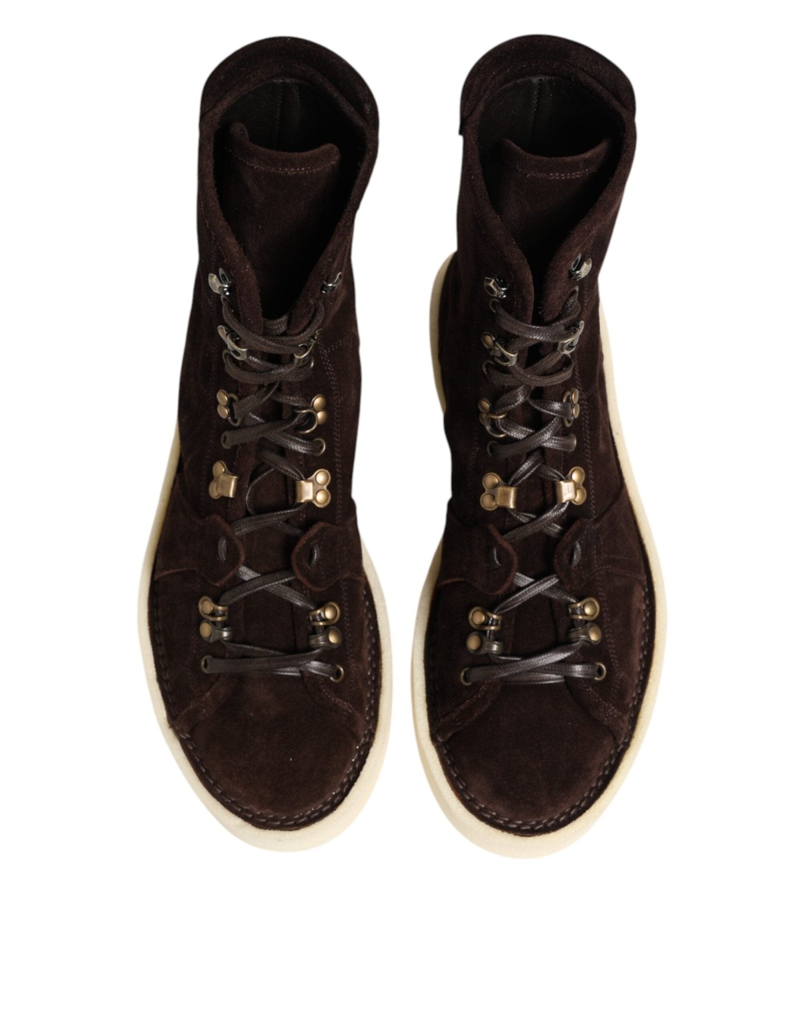 Dolce & Gabbana Brown Suede Lace Up Ankle Short Boots Shoes – EU44/US11 par Dolce & Gabbana | Disponible sur Sandy Store ByNet