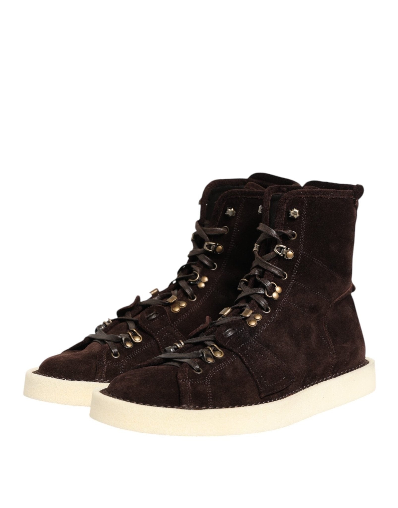 Dolce & Gabbana Brown Suede Lace Up Ankle Short Boots Shoes – EU44/US11 par Dolce & Gabbana | Disponible sur Sandy Store ByNet
