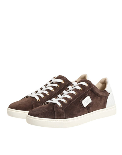 Dolce & Gabbana Brown Suede Leather Low Top Men Sneakers Shoes – EU39/US6 par Dolce & Gabbana | Disponible sur Sandy Store ByNet