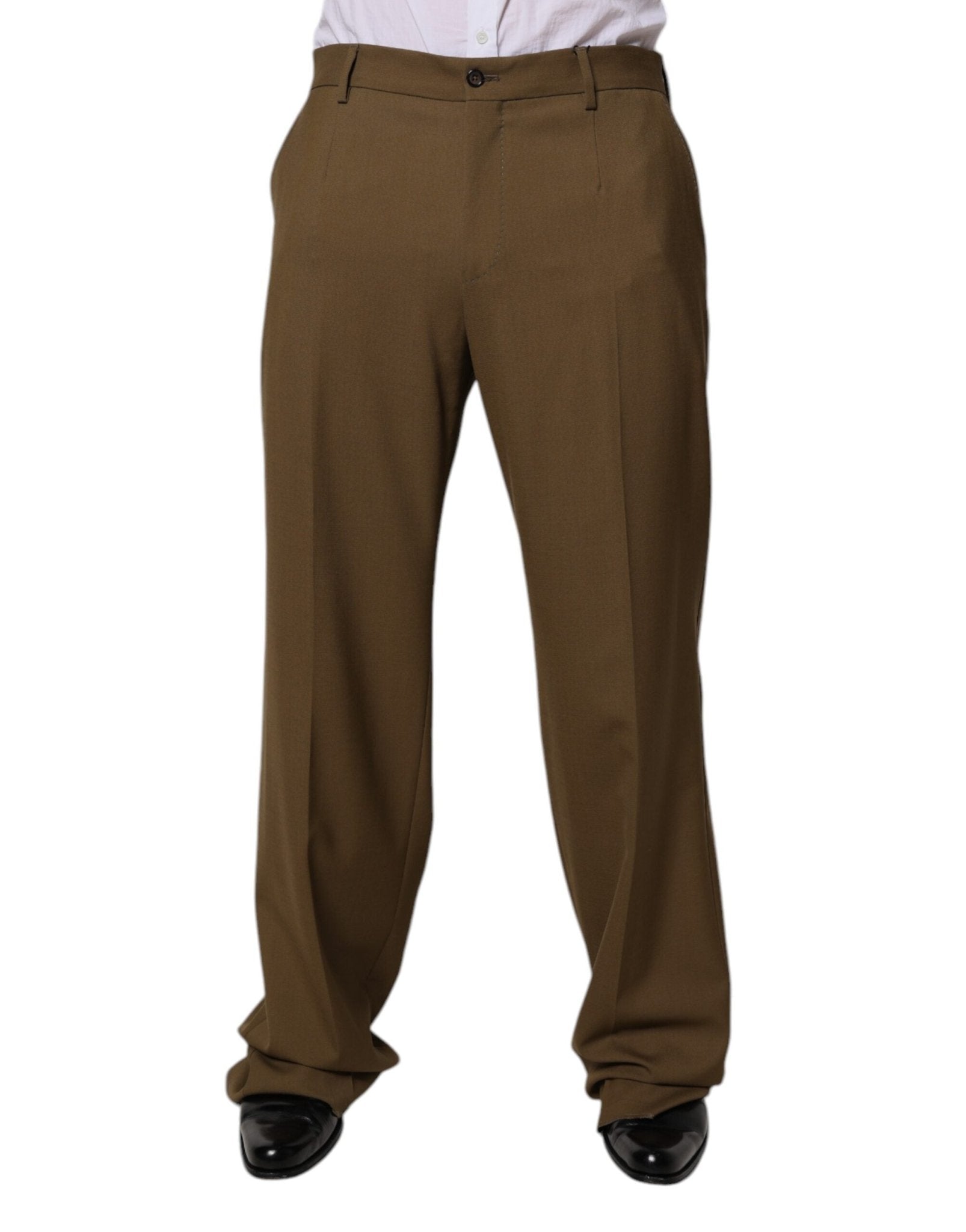 Dolce & Gabbana Brown Wool Straight Formal Dress Pants – IT48 | M par Dolce & Gabbana | Disponible sur Sandy Store ByNet