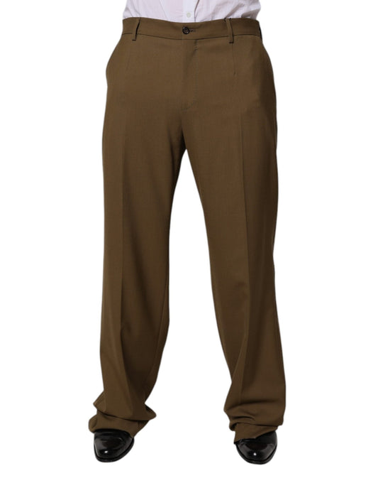 Dolce & Gabbana Brown Wool Straight Formal Dress Pants – IT48 | M par Dolce & Gabbana | Disponible sur Sandy Store ByNet