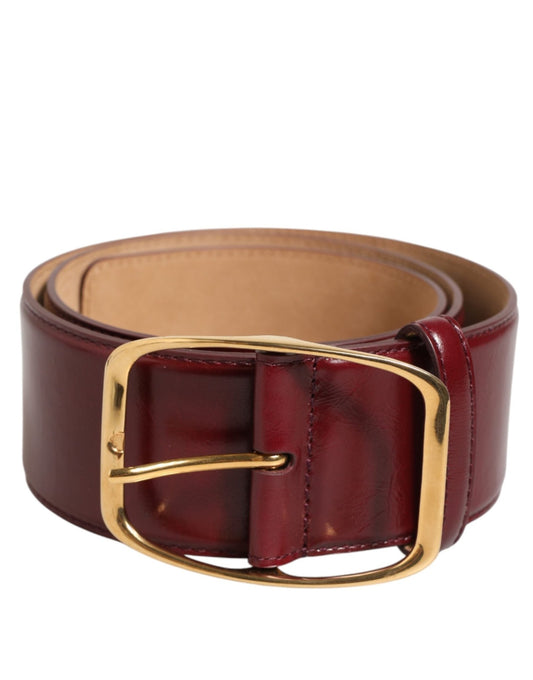 Dolce & Gabbana Burgundy Leather Gold Metal Buckle Women Belt – 75 cm / 30 Inches par Dolce & Gabbana | Disponible sur Sandy Store ByNet