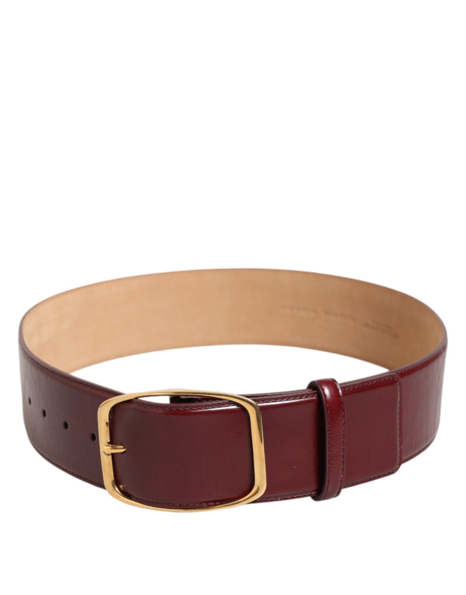 Dolce & Gabbana Burgundy Leather Gold Metal Buckle Women Belt – 75 cm / 30 Inches par Dolce & Gabbana | Disponible sur Sandy Store ByNet