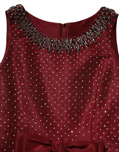 Dolce & Gabbana Burgundy Silk Beaded Evening Gown Dress – IT44 | L par Dolce & Gabbana | Disponible sur Sandy Store ByNet