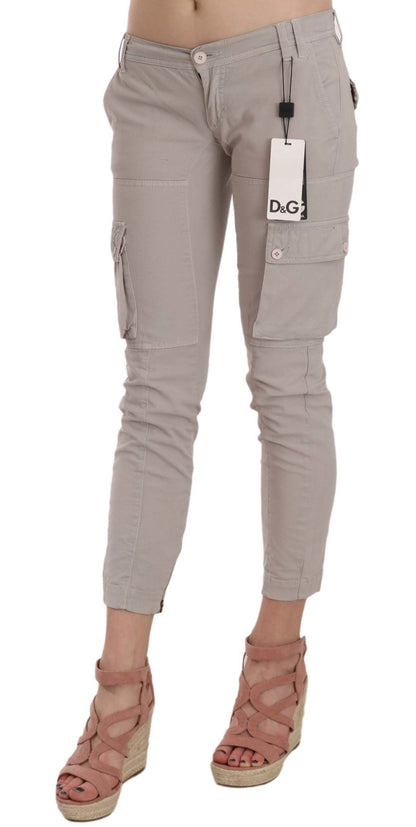 Dolce & Gabbana Chic Khaki Cotton Blend Trousers - Sandy Store ByNet