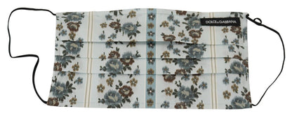 Dolce & Gabbana Chic White Floral Pleated Cotton Face Mask – par Dolce & Gabbana | Disponible sur Sandy Store ByNet