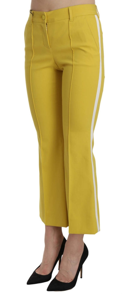Dolce & Gabbana Chic Yellow Flare Pants for Elegant Evenings - Sandy Store ByNet