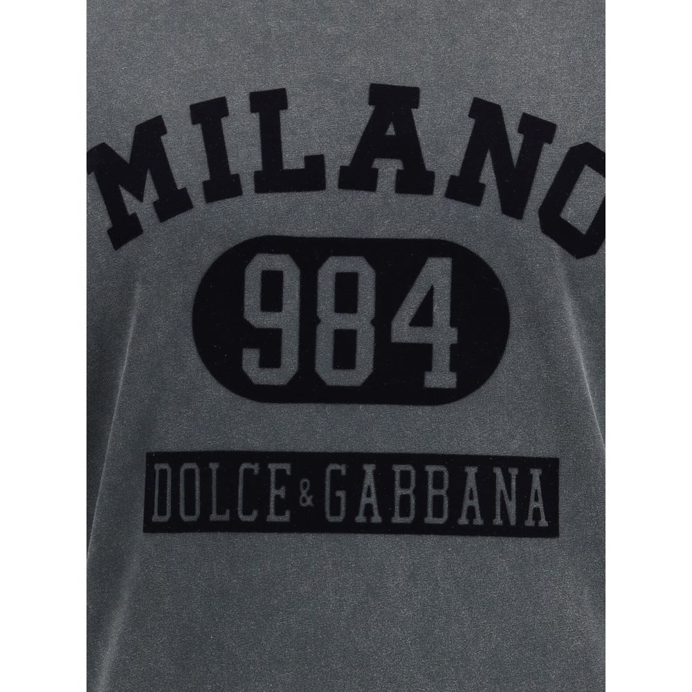 Dolce & Gabbana Cotton T-Shirt with velvety logo – IT46 | S par Dolce & Gabbana | Disponible sur Sandy Store ByNet