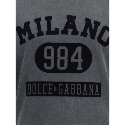 Dolce & Gabbana Cotton T-Shirt with velvety logo – IT46 | S par Dolce & Gabbana | Disponible sur Sandy Store ByNet