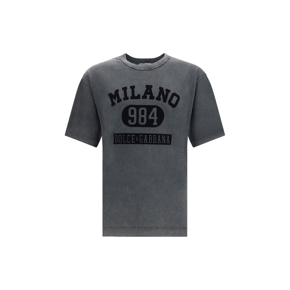 Dolce & Gabbana Cotton T-Shirt with velvety logo – IT46 | S par Dolce & Gabbana | Disponible sur Sandy Store ByNet