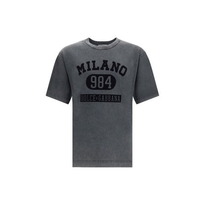 Dolce & Gabbana Cotton T-Shirt with velvety logo – IT46 | S par Dolce & Gabbana | Disponible sur Sandy Store ByNet