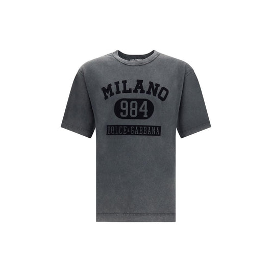 Dolce & Gabbana Cotton T-Shirt with velvety logo – IT46 | S par Dolce & Gabbana | Disponible sur Sandy Store ByNet