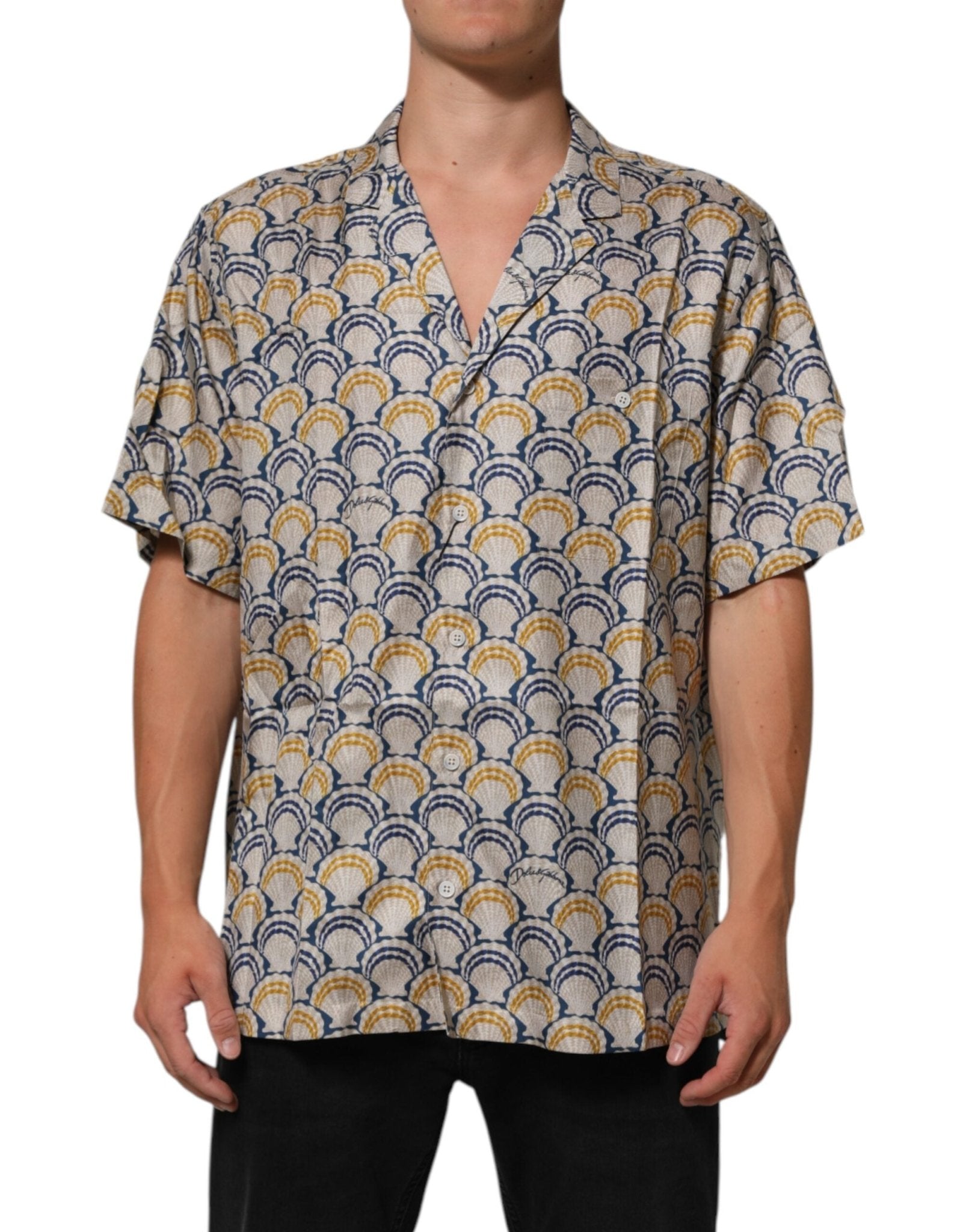 Dolce & Gabbana Cream Cotton Silk Hawaii Scallop Shell Print Shirt – IT43 | 2XL par Dolce & Gabbana | Disponible sur Sandy Store ByNet
