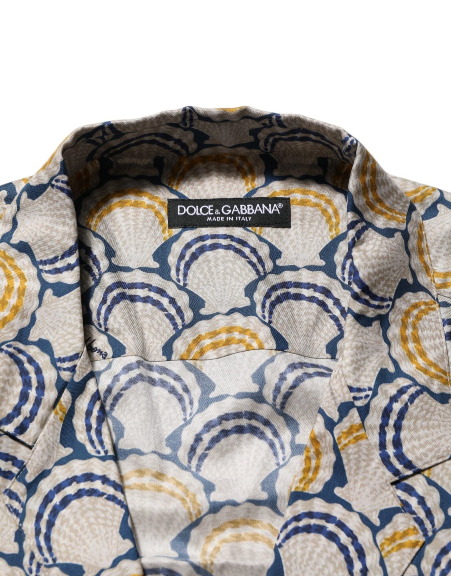 Dolce & Gabbana Cream Cotton Silk Hawaii Scallop Shell Print Shirt – IT43 | 2XL par Dolce & Gabbana | Disponible sur Sandy Store ByNet