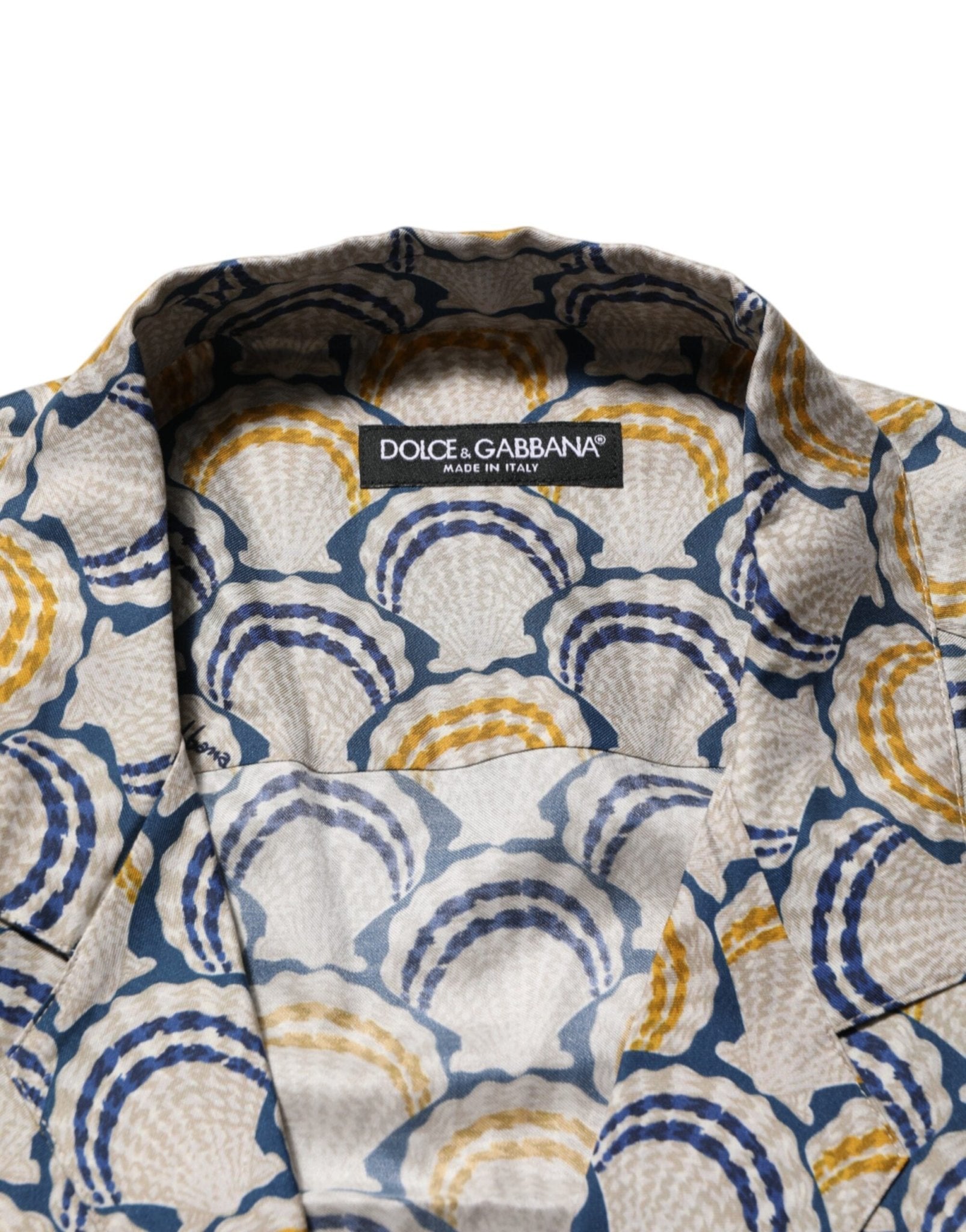 Dolce & Gabbana Cream Cotton Silk Hawaii Scallop Shell Print Shirt – IT43 | 2XL par Dolce & Gabbana | Disponible sur Sandy Store ByNet