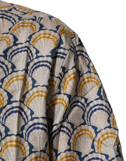 Dolce & Gabbana Cream Cotton Silk Hawaii Scallop Shell Print Shirt – IT43 | 2XL par Dolce & Gabbana | Disponible sur Sandy Store ByNet