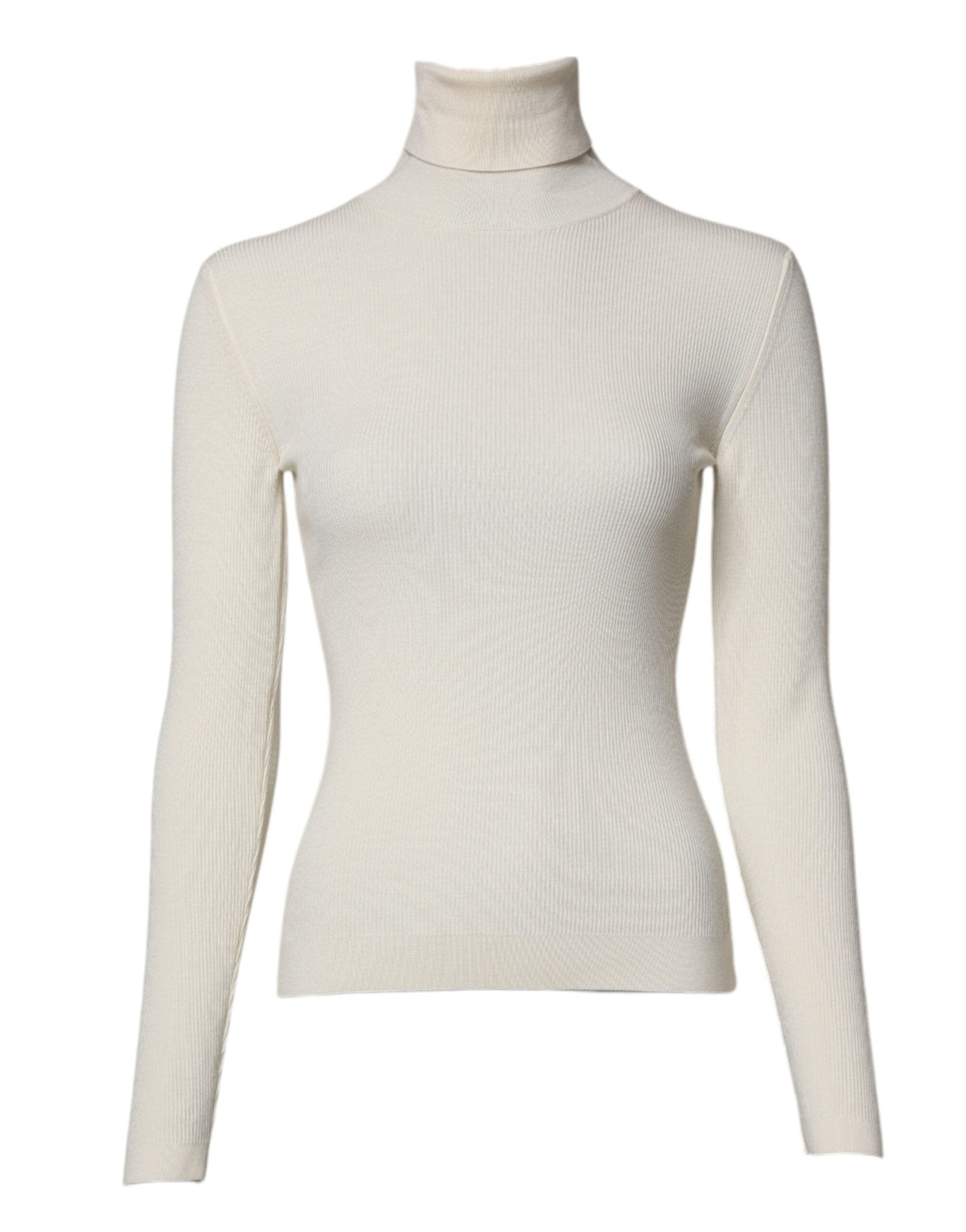 Dolce & Gabbana Cream Long Sleeves Turtleneck Slim Sweater - Sandy Store ByNet