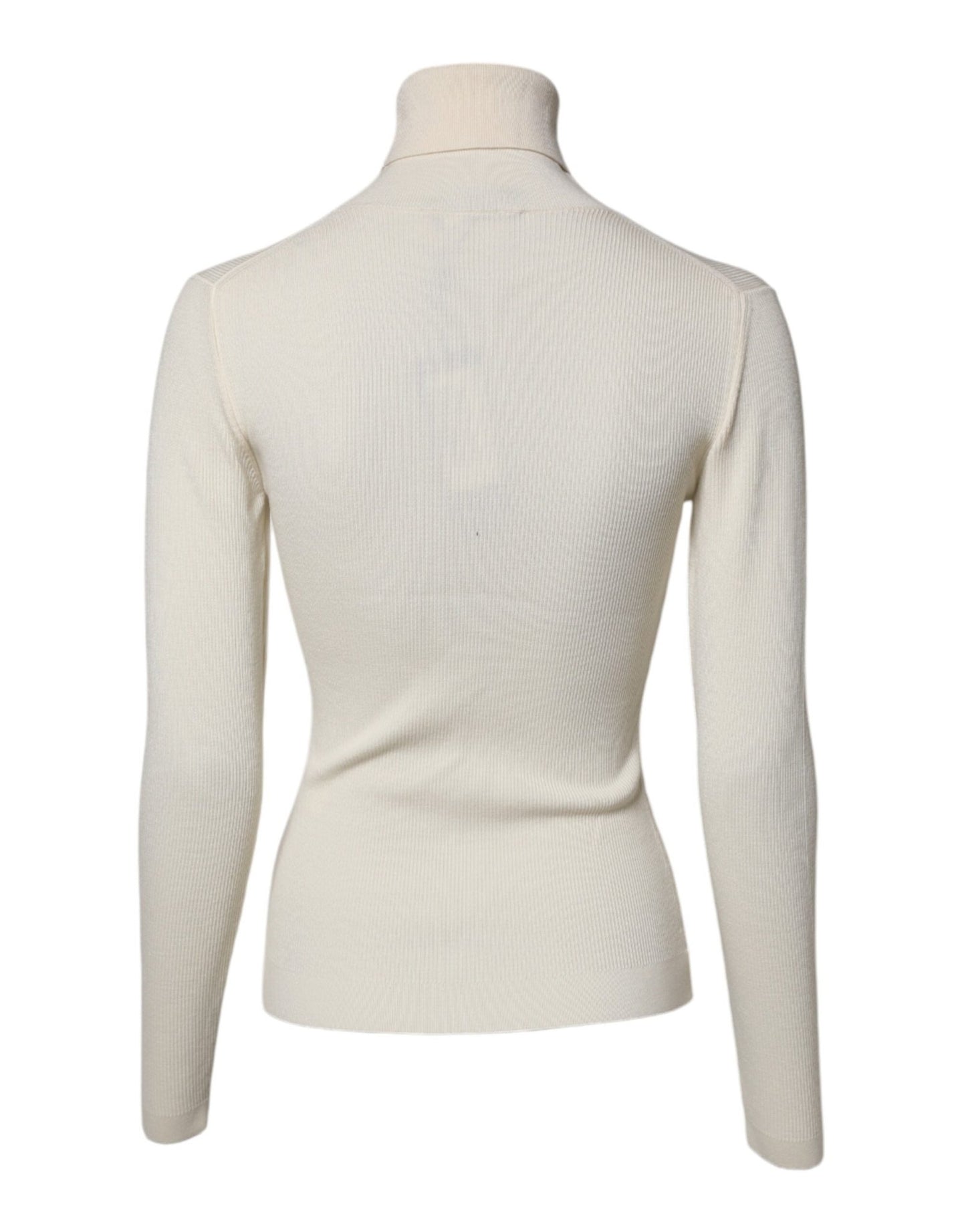 Dolce & Gabbana Cream Long Sleeves Turtleneck Slim Sweater - Sandy Store ByNet