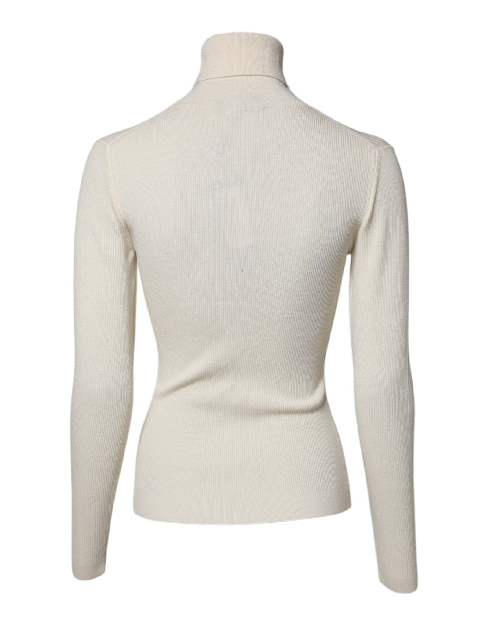Dolce & Gabbana Cream Long Sleeves Turtleneck Slim Sweater - Sandy Store ByNet
