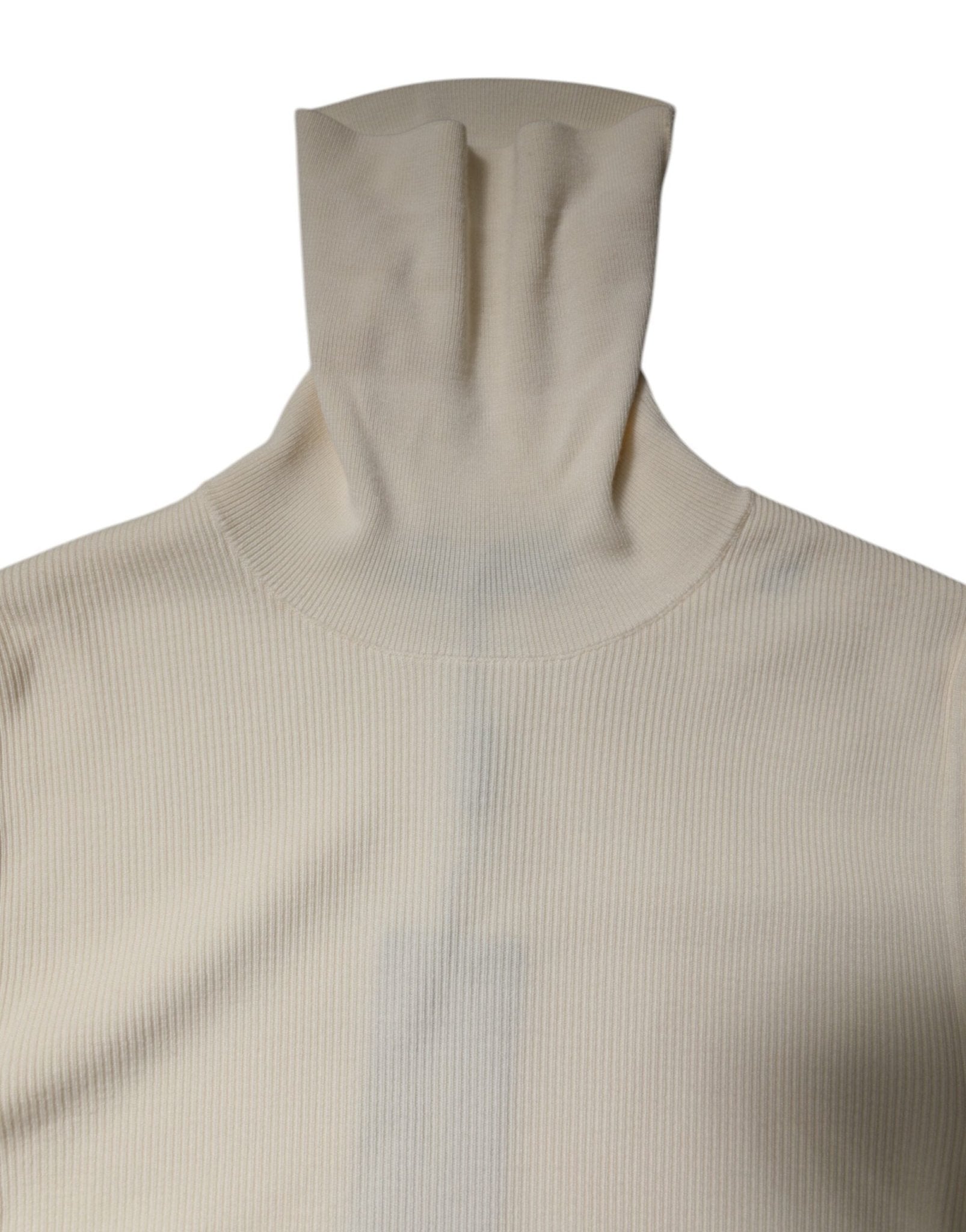 Dolce & Gabbana Cream Long Sleeves Turtleneck Slim Sweater - Sandy Store ByNet