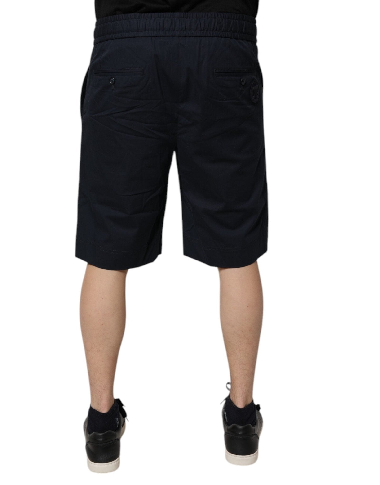 Dolce & Gabbana Dark Blue Cotton Bermuda Sweatshorts Shorts - Sandy Store ByNet
