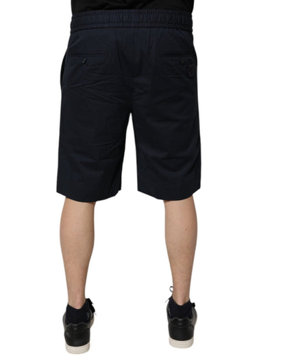 Dolce & Gabbana Dark Blue Cotton Bermuda Sweatshorts Shorts - Sandy Store ByNet