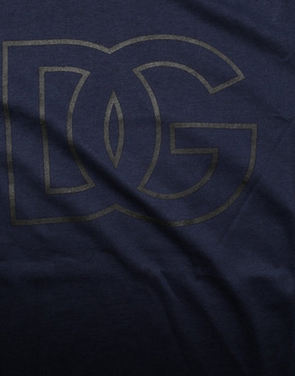 Dolce & Gabbana Dark Blue Cotton DG Logo Print Men’s Top T-shirt – M par Dolce & Gabbana | Disponible sur Sandy Store ByNet