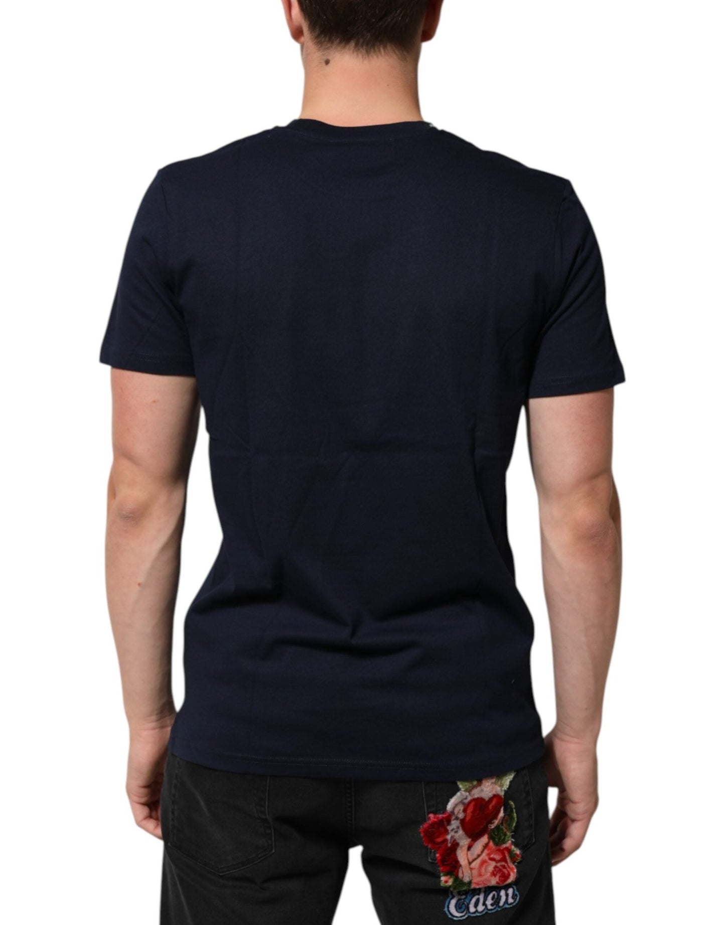 Dolce & Gabbana Dark Blue Cotton DG Logo Print Men’s Top T-shirt – M par Dolce & Gabbana | Disponible sur Sandy Store ByNet
