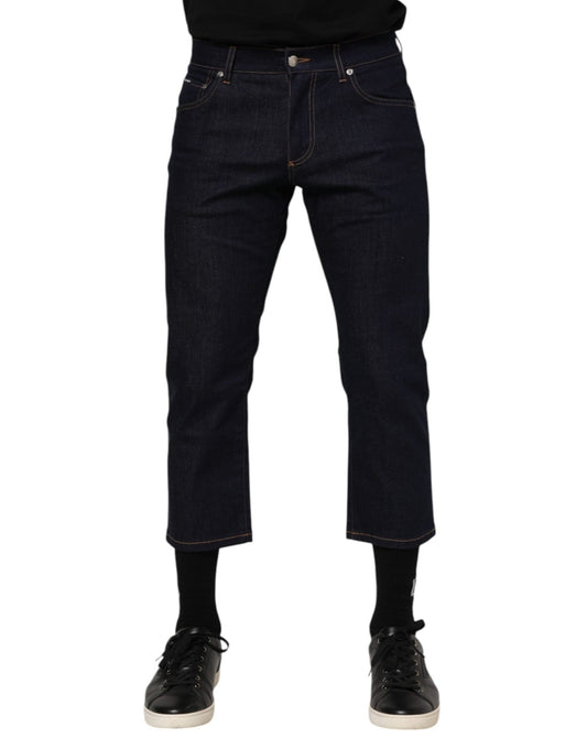 Dolce & Gabbana Dark Blue Cotton Logo Slim Fit Men Denim Jeans – IT48 | M par Dolce & Gabbana | Disponible sur Sandy Store ByNet