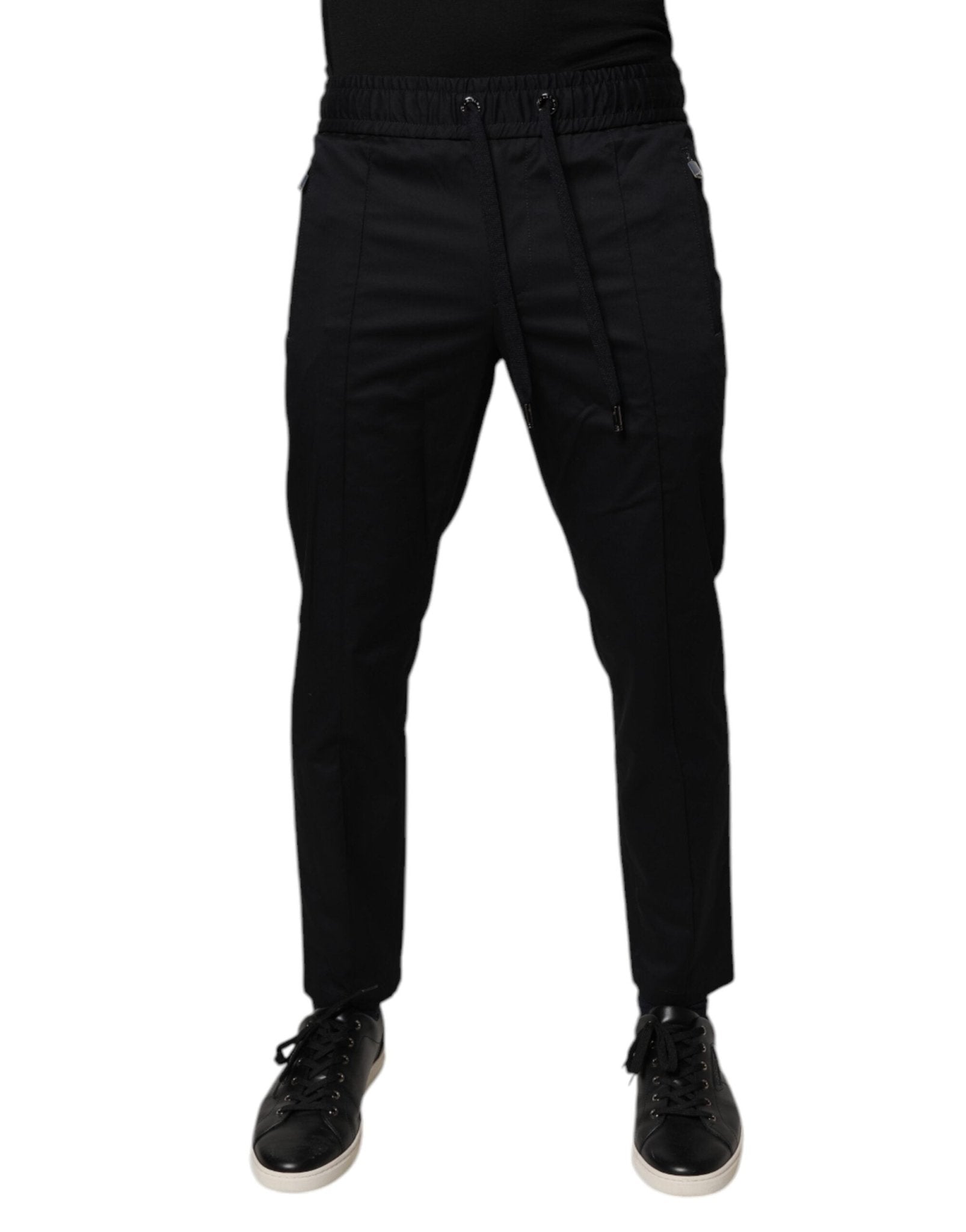 Dolce & Gabbana Dark Blue Cotton Men Jogger Sweatpants Pants - Sandy Store ByNet