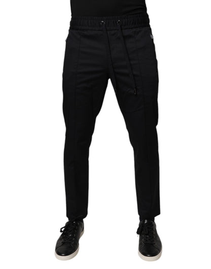 Dolce & Gabbana Dark Blue Cotton Men Jogger Sweatpants Pants - Sandy Store ByNet
