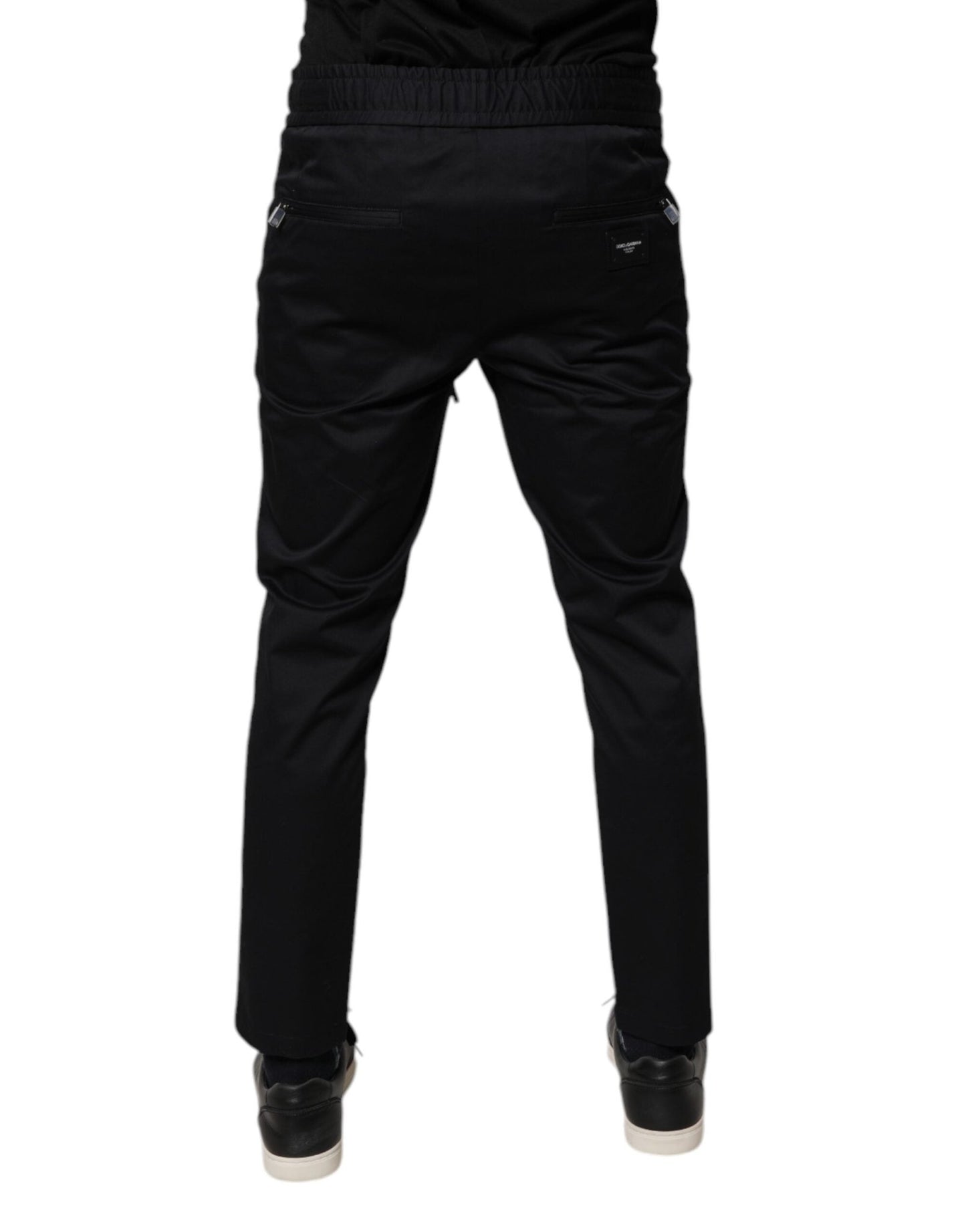 Dolce & Gabbana Dark Blue Cotton Men Jogger Sweatpants Pants - Sandy Store ByNet