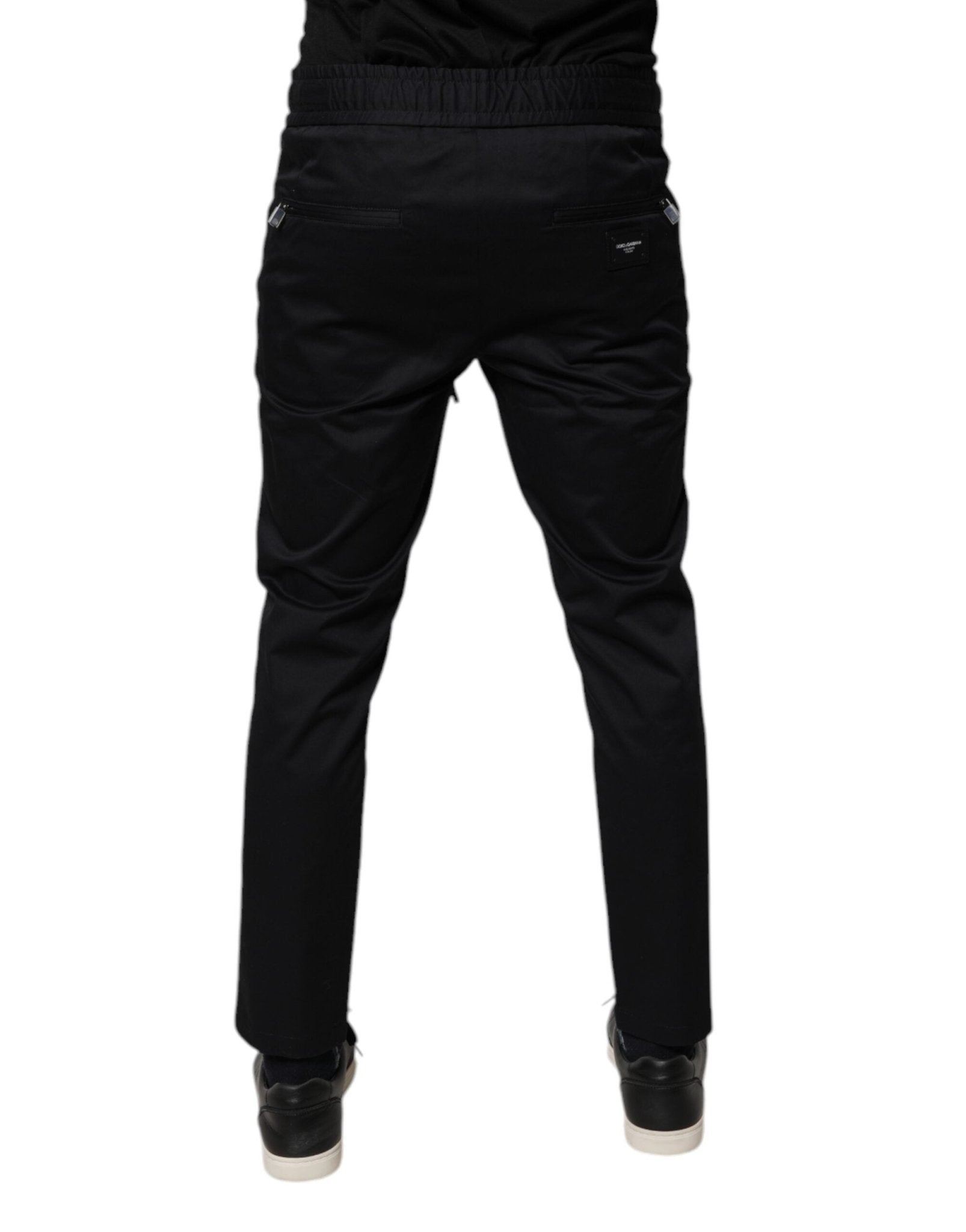 Dolce & Gabbana Dark Blue Cotton Men Jogger Sweatpants Pants - Sandy Store ByNet