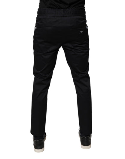 Dolce & Gabbana Dark Blue Cotton Men Jogger Sweatpants Pants - Sandy Store ByNet