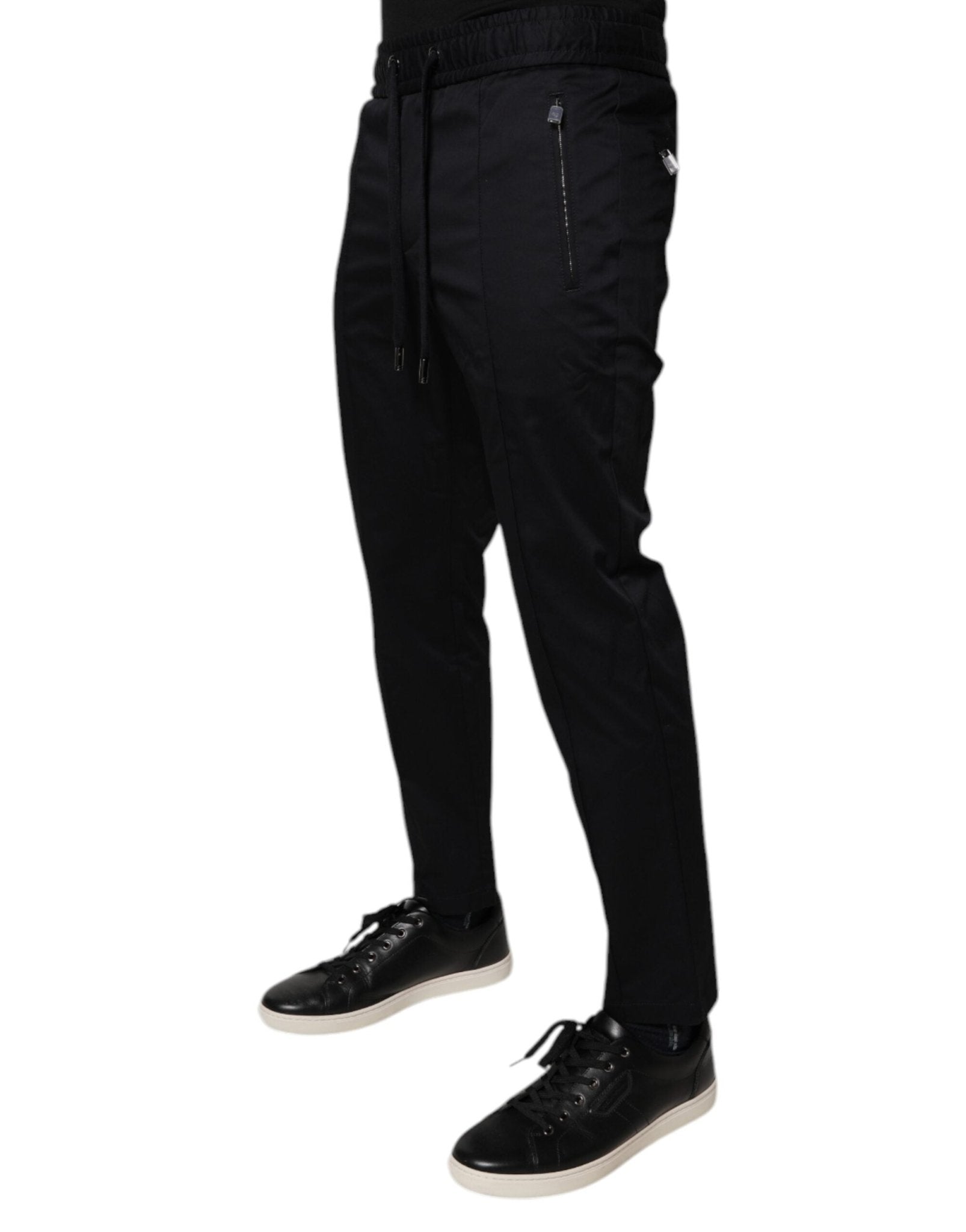 Dolce & Gabbana Dark Blue Cotton Men Jogger Sweatpants Pants - Sandy Store ByNet
