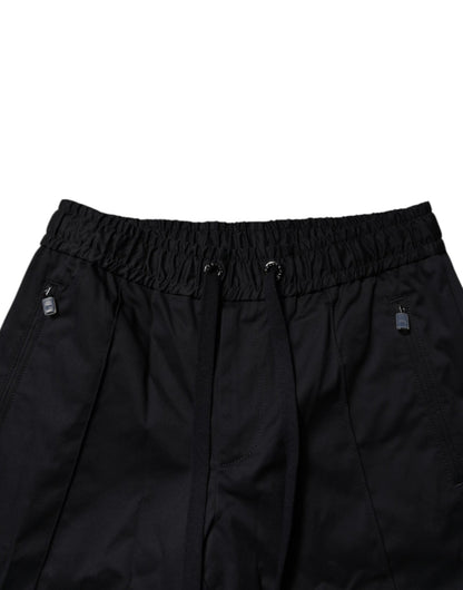 Dolce & Gabbana Dark Blue Cotton Men Jogger Sweatpants Pants - Sandy Store ByNet