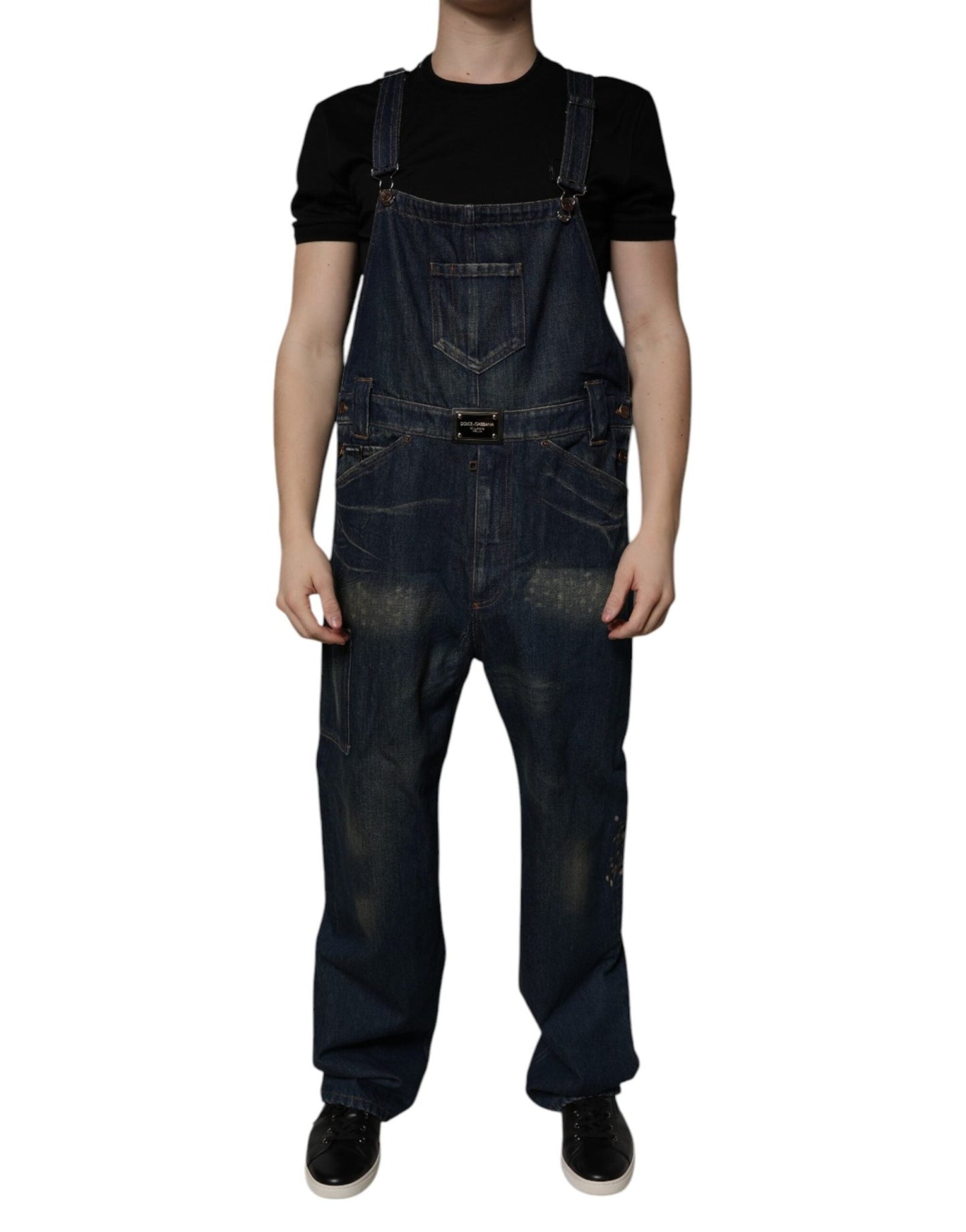 Dolce & Gabbana Dark Blue Cotton Men Jumpsuit Denim Jeans – IT50 | L par Dolce & Gabbana | Disponible sur Sandy Store ByNet