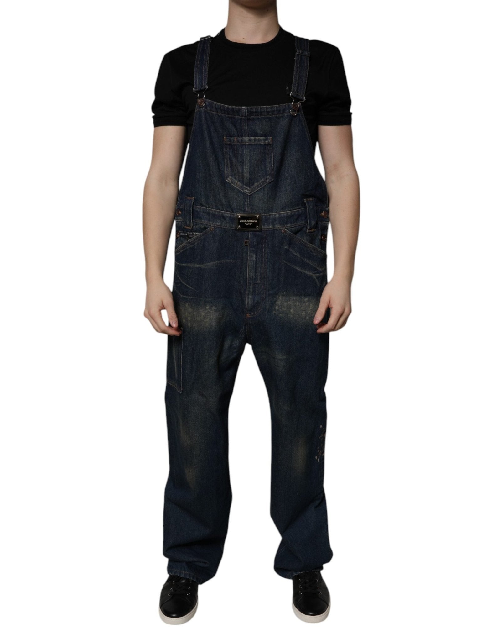 Dolce & Gabbana Dark Blue Cotton Men Jumpsuit Denim Jeans – IT50 | L par Dolce & Gabbana | Disponible sur Sandy Store ByNet
