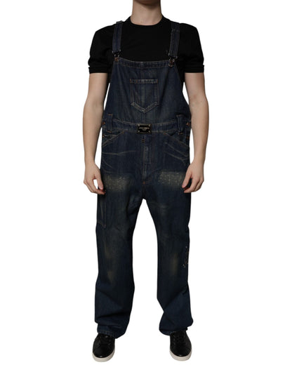 Dolce & Gabbana Dark Blue Cotton Men Jumpsuit Denim Jeans – IT50 | L par Dolce & Gabbana | Disponible sur Sandy Store ByNet