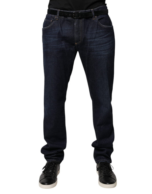 Dolce & Gabbana Dark Blue Cotton Skinny Denim Jeans – IT58 | XXL par Dolce & Gabbana | Disponible sur Sandy Store ByNet